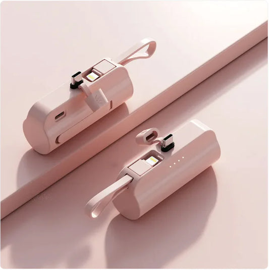 Portable Charger with Built-In Cable